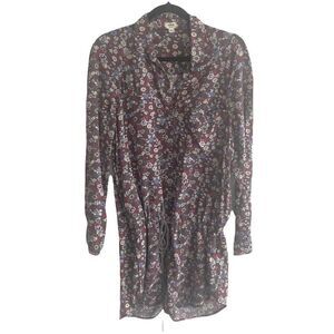 Aritzia Floral Print Button Front Blouse S